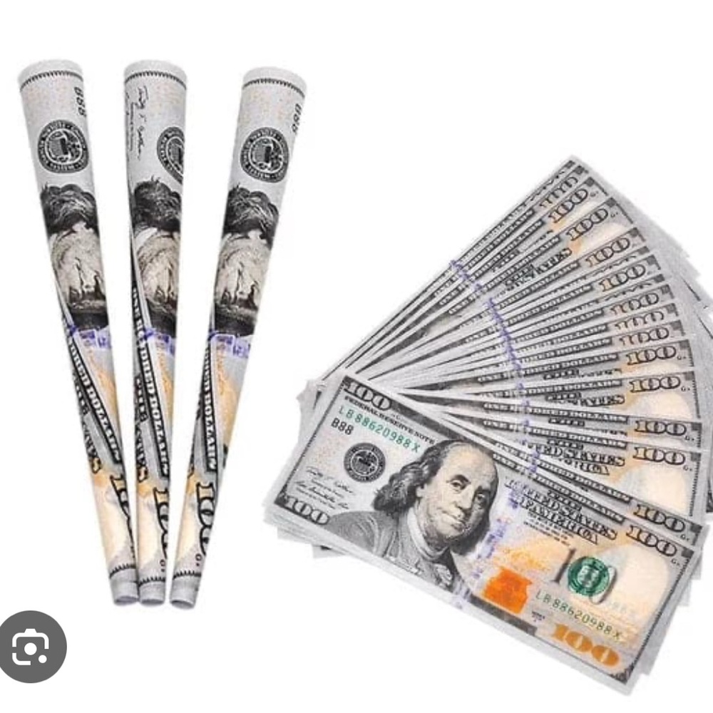 Money Design Pre-Roll Cones Dollar Bills